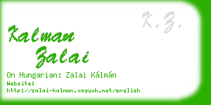 kalman zalai business card